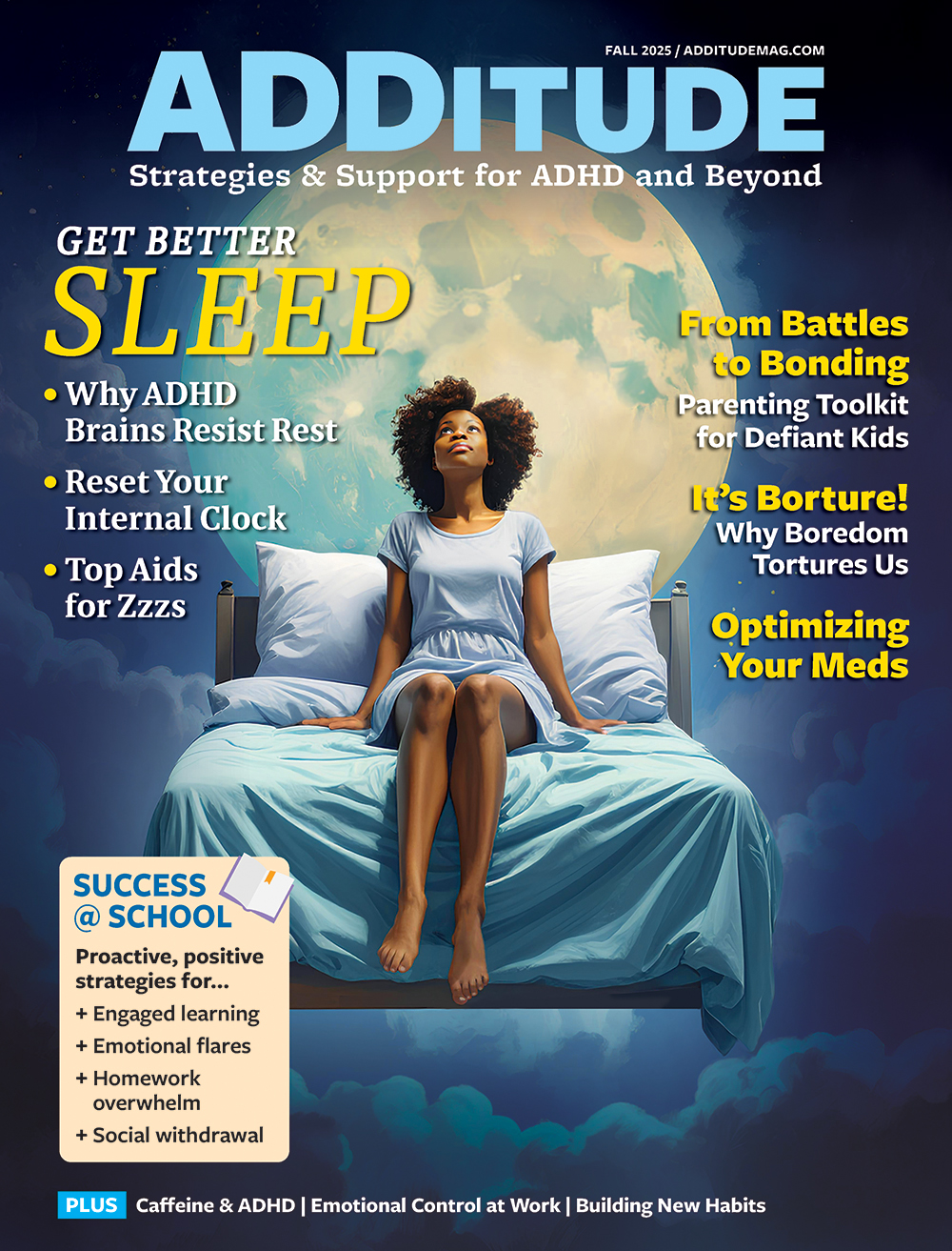 Fall 2025 issue of ADDitude magazine on ADHD and sleep