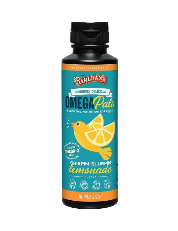 Barlean’s Kids Omega Swirl Fish Oil, Lemonade Flavor, 8-oz
